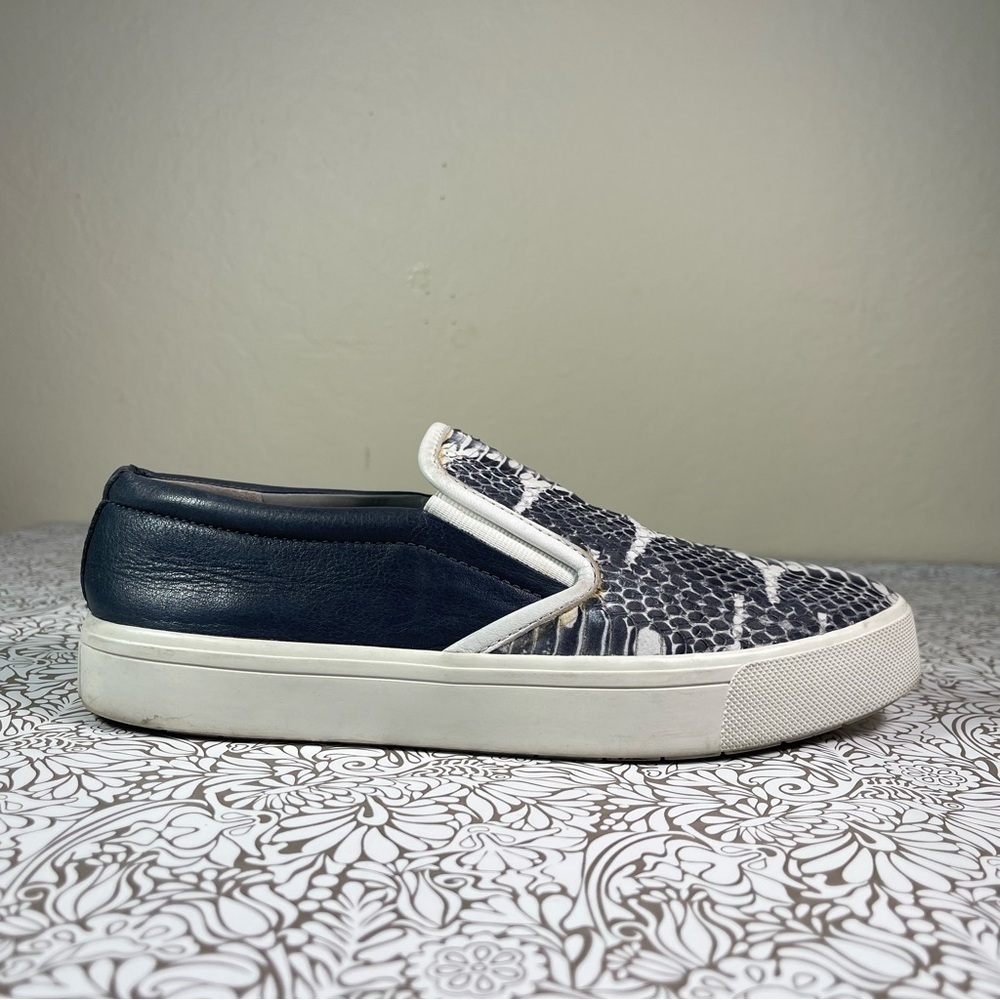 Vince Banler Snake Embossed Leather Skate Sneakers Women's Size 7